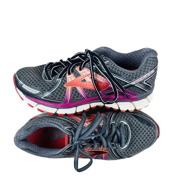 Brooks Shoes - BROOKS Women's Adrenaline GTS 17 Anthracite/Fuchsia Running Shoes Size 6.5